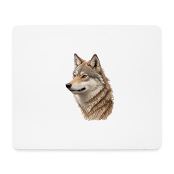 Wolf - Mousepad (Querformat) - Weiß - Vorne