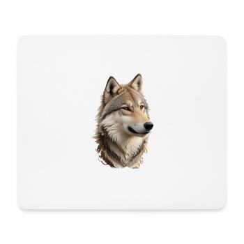 Wolf - Mousepad (Querformat) - Weiß - Vorne