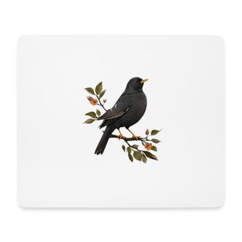 Merle - Tapis de souris (format paysage) - blanc - Devant