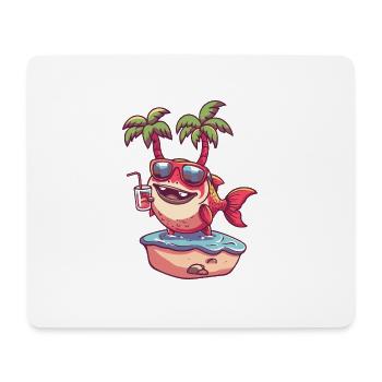 Piranha Fish Summer Beach Holiday - Mouse Pad (horizontal) - white - Front
