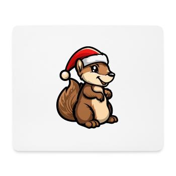 Noël écureuil - Tapis de souris (format paysage) - blanc - Devant