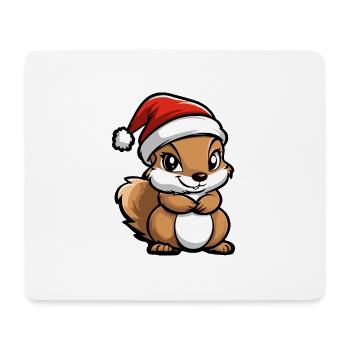 Écureuil Noël Noël - Tapis de souris (format paysage) - blanc - Devant