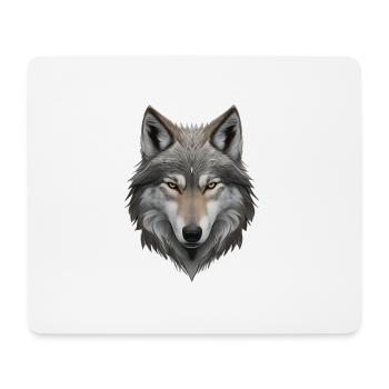 Tête de loup - Tapis de souris (format paysage) - blanc - Devant