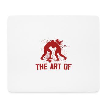 Wrestling the art of folding clothes - Mouse Pad (horizontal) - white - Front