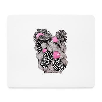 Abstract flower balls with pink accents - Mouse Pad (horizontal) - white - Front