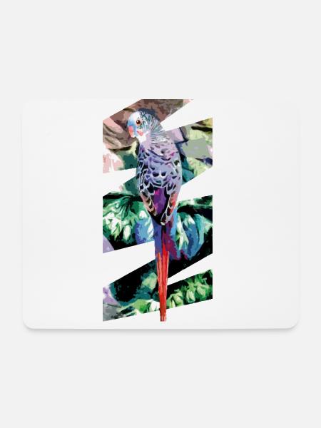 Wellensittich - Mousepad (Querformat) - Weiß