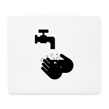 Lavez-vous les mains - Tapis de souris (format paysage) - blanc - Devant
