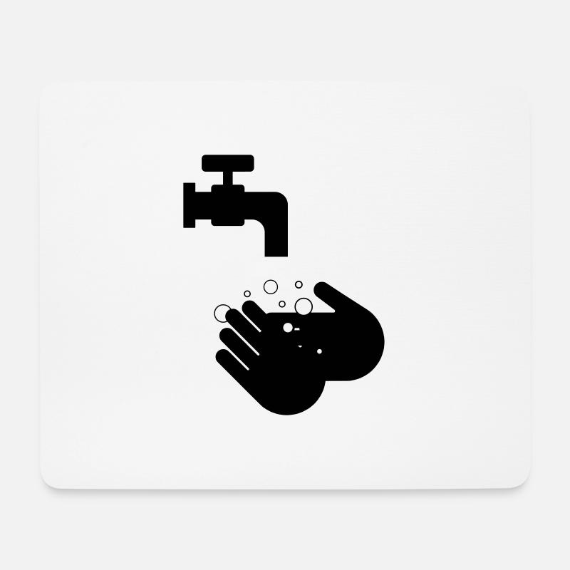 Hände waschen - Mousepad (Querformat) - Weiß