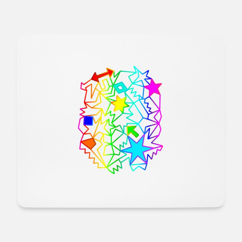 bunte Sterne Pfeile Regenbogen Ornamente - Mousepad (Querformat) - Weiß