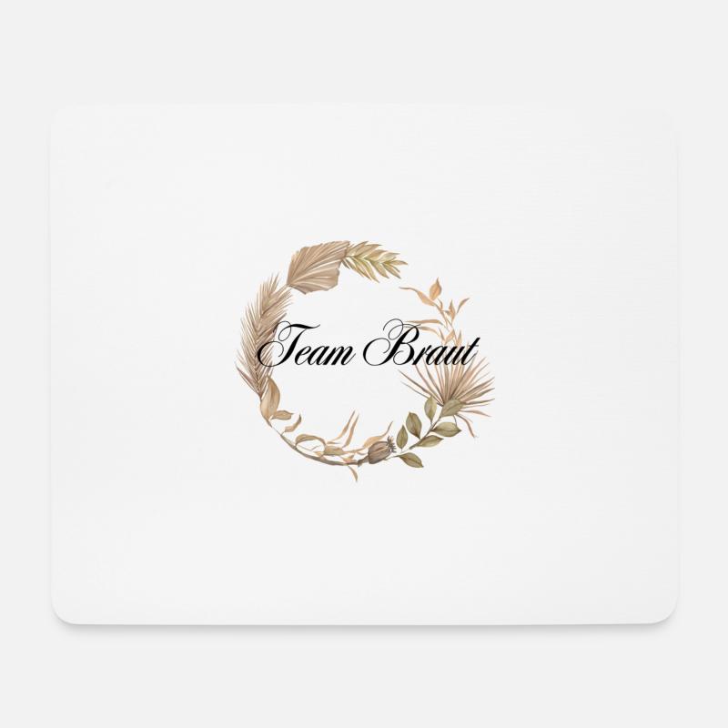 Team Braut Boho Kranz - Mousepad (Querformat) - Weiß