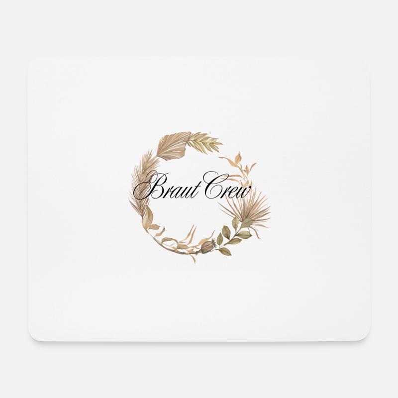 Braut Crew Boho Kranz - Mousepad (Querformat) - Weiß