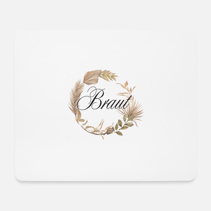 Braut Boho Kranz / Junggesellenabschied - Mousepad (Querformat) - Weiß