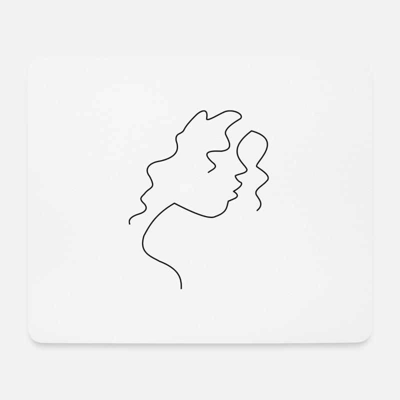 Frauen Gesicht Vektor - Mousepad (Querformat) - Weiß