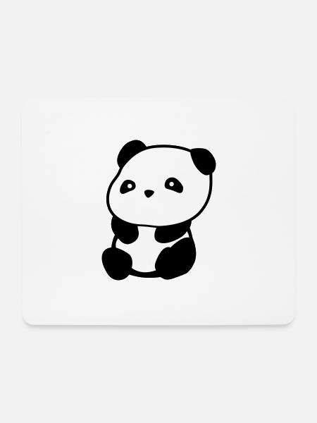 Panda - Mousepad (Querformat) - Weiß