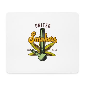 Marijuana cannabas weed leaf - Mouse Pad (horizontal) - white - Front