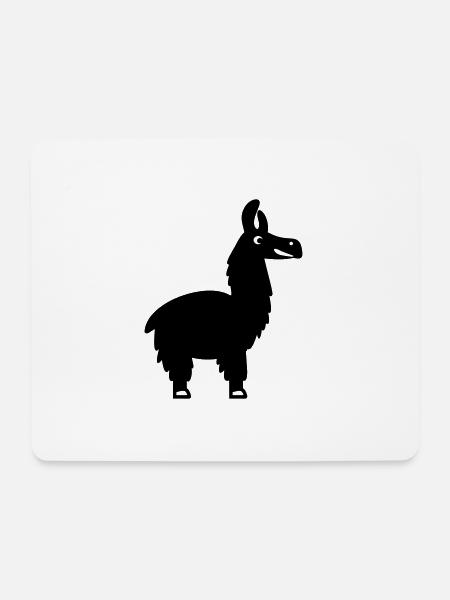 Lama Silhouette Alpaka Tierliebe Geschenkidee - Mousepad (Querformat) - Weiß