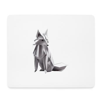 Arktischer Fuchs in Origami Stil - Mousepad (Querformat) - Weiß - Vorne