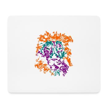 löwe mit blauen augen, löwe blaue augen multicolor - Mousepad (Querformat) - Weiß - Vorne