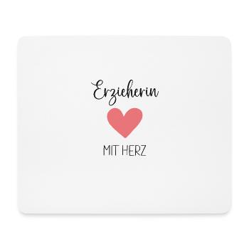 Erzieherin mit Herz Kindergärtnerin Geschenk - Mousepad (Querformat) - Weiß - Vorne