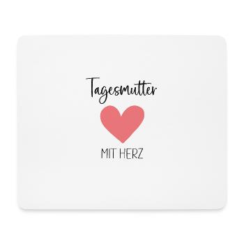 Tagesmutter mit Herz Tagesmama Geschenk - Mousepad (Querformat) - Weiß - Vorne