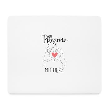 Pflegerin Altenpflegerin Pflege mit Herz - Mousepad (Querformat) - Weiß - Vorne