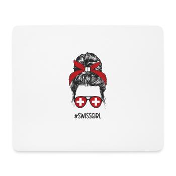 Switzerland Hopp Schwiiz Flag Fanshirt Gift - Mouse Pad (horizontal) - white - Front
