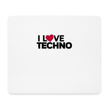 Techno Music DJ Discjokey - Mousepad (Querformat) - Weiß - Vorne