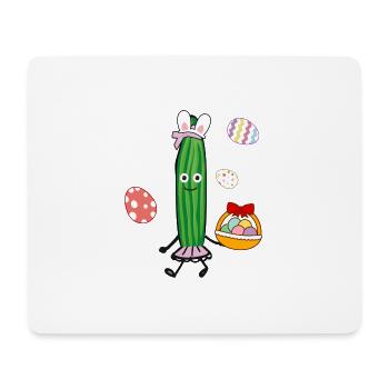 Concombre, Pâques, lapin de Pâques, oeufs de Pâques, lapin - Tapis de souris (format paysage) - blanc - Devant