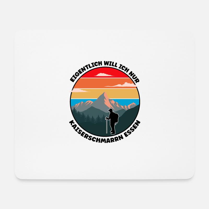Wandern - eigentlich will ich Kaiserschmarren - Mousepad (Querformat) - Weiß