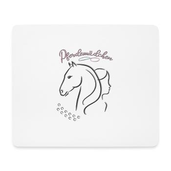 Pferdemädchen - Mädchen liebt Pferde - Mousepad (Querformat) - Weiß - Vorne