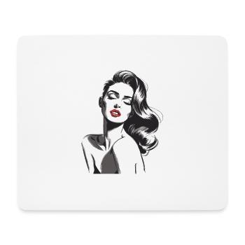 Dessin d’une jolie femme - Tapis de souris (format paysage) - blanc - Devant