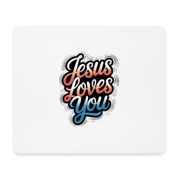 Jésus vous aime ! - Tapis de souris (format paysage) - blanc - Devant
