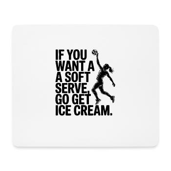 Soft-Serve? Dann ab zum Eis – Volleyball - Mousepad (Querformat) - Weiß - Vorne