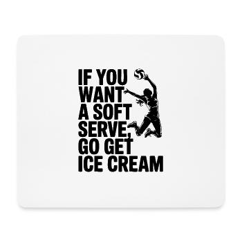 Soft-Serve? Dann ab zum Eis – Volleyball - Mousepad (Querformat) - Weiß - Vorne