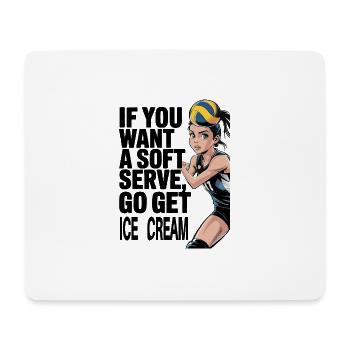 Soft-Serve? Dann ab zum Eis – Volleyball - Mousepad (Querformat) - Weiß - Vorne