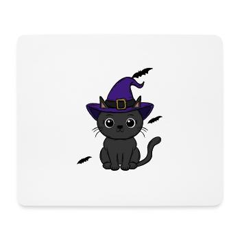 Katze Halloween - Mousepad (Querformat) - Weiß - Vorne