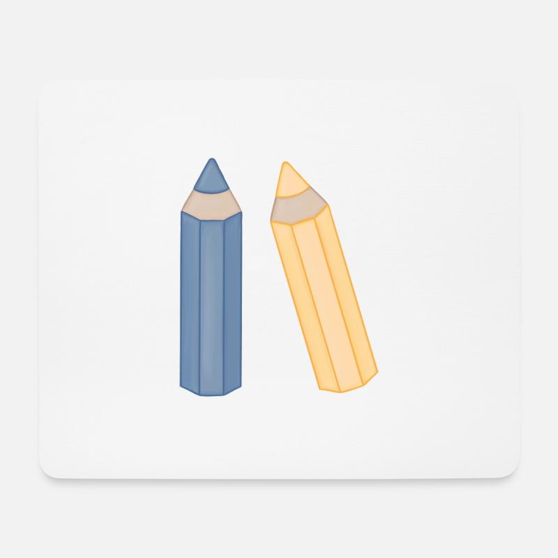 Illustration Duo de crayons de couleur Crayons de couleur - Tapis de souris (format paysage) - blanc