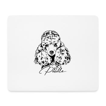 POODLE Miniature Standard Hundeportrait Wilsigns - Mousepad (Querformat) - Weiß - Vorne