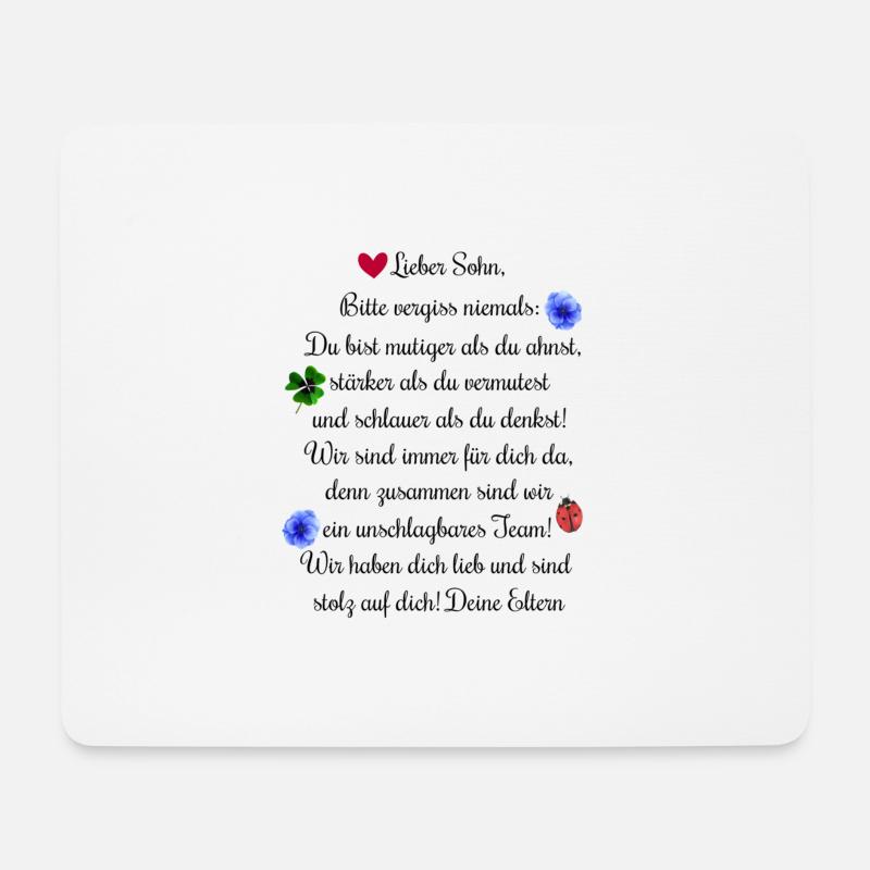 Lieber Sohn Spruch Geschenk Idee Motivation Kaffee - Mousepad (Querformat) - Weiß