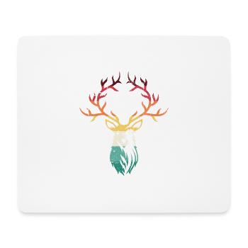 Hirschgeweih mit Farbverlauf - Mousepad (Querformat) - Weiß - Vorne