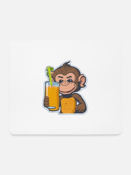 Affe Schimpanse Ape Monkey Comic Cartoon - Mousepad (Querformat) - Weiß