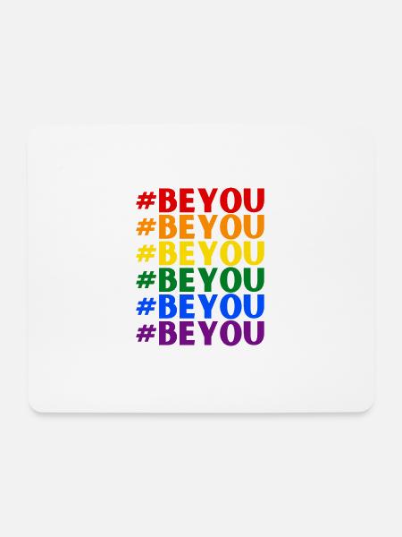 #BeYou - Mousepad (Querformat) - Weiß