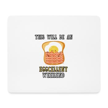Weekend saying fried egg bacon toast weekend - Mouse Pad (horizontal) - white - Front