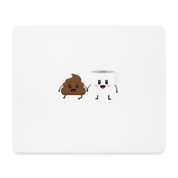 Couple Cadeau Mignon Merde Papier toilette Merde Couple - Tapis de souris (format paysage) - blanc - Devant
