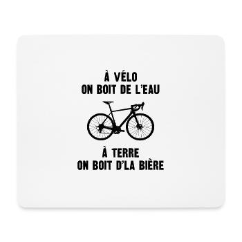 à vélo on boit de l'eau - Tapis de souris (format paysage) - blanc - Devant