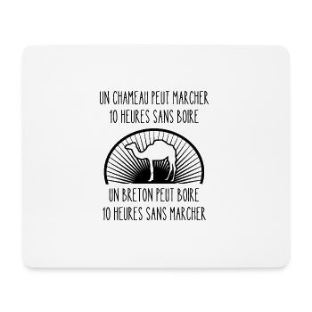 un breton peut boire 10 heures sans marcher - Tapis de souris (format paysage) - blanc - Devant