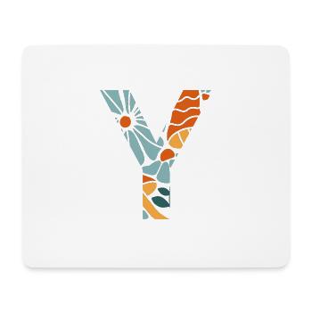 Geschenkidee für Buchstaben und groovige Blumen - Mousepad (Querformat) - Weiß - Vorne