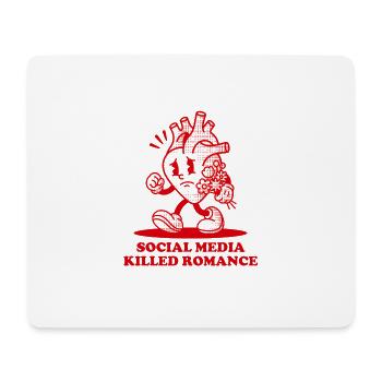 Herz Soziale Medien haben die Romantik getötet - Mousepad (Querformat) - Weiß - Vorne