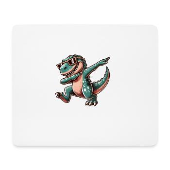 Cooler Dino T-Rex Dabbing mit Sonnenbrille - Mousepad (Querformat) - Weiß - Vorne