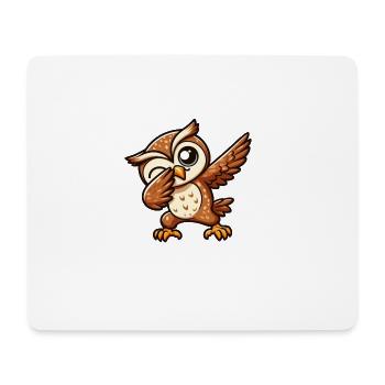 Coole weise Eule dabbing cooler Dab Eule - Mousepad (Querformat) - Weiß - Vorne
